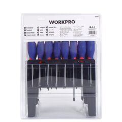 WORKPRO WP200507 100 Parça Duvar Askı Aparatlı Profesyonel CR-V Manyetik Tornavida ve Bits Uç Seti