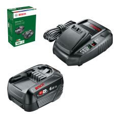 BOSCH PBA 18 Akü Seti 18 Volt 6 Ah Akü + Şarj cihazı (Yeşil-Bahçe Makineleri İçin)