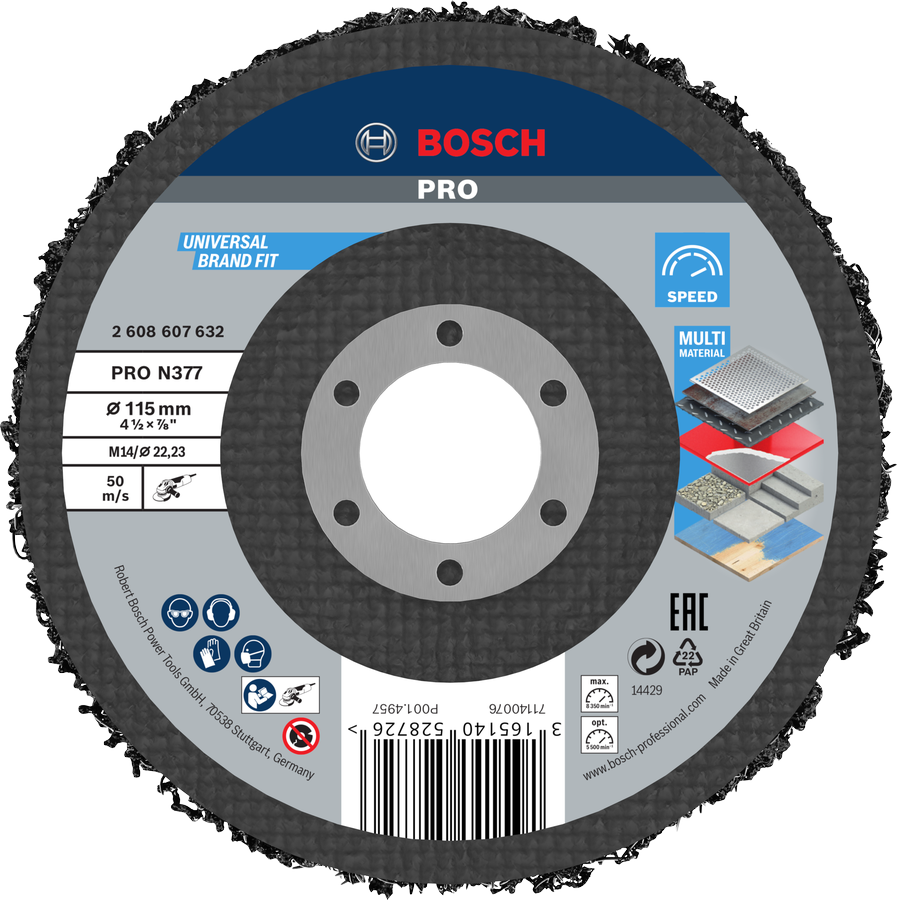 BOSCH PRO N377 Boya Sökücü - Pas Sökücü Disk 115 mm