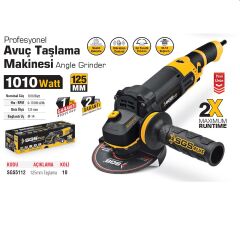 SGS 5112 AVUÇ TAŞLAMA 1010 WATT (125MM) DEVİR AYARLI