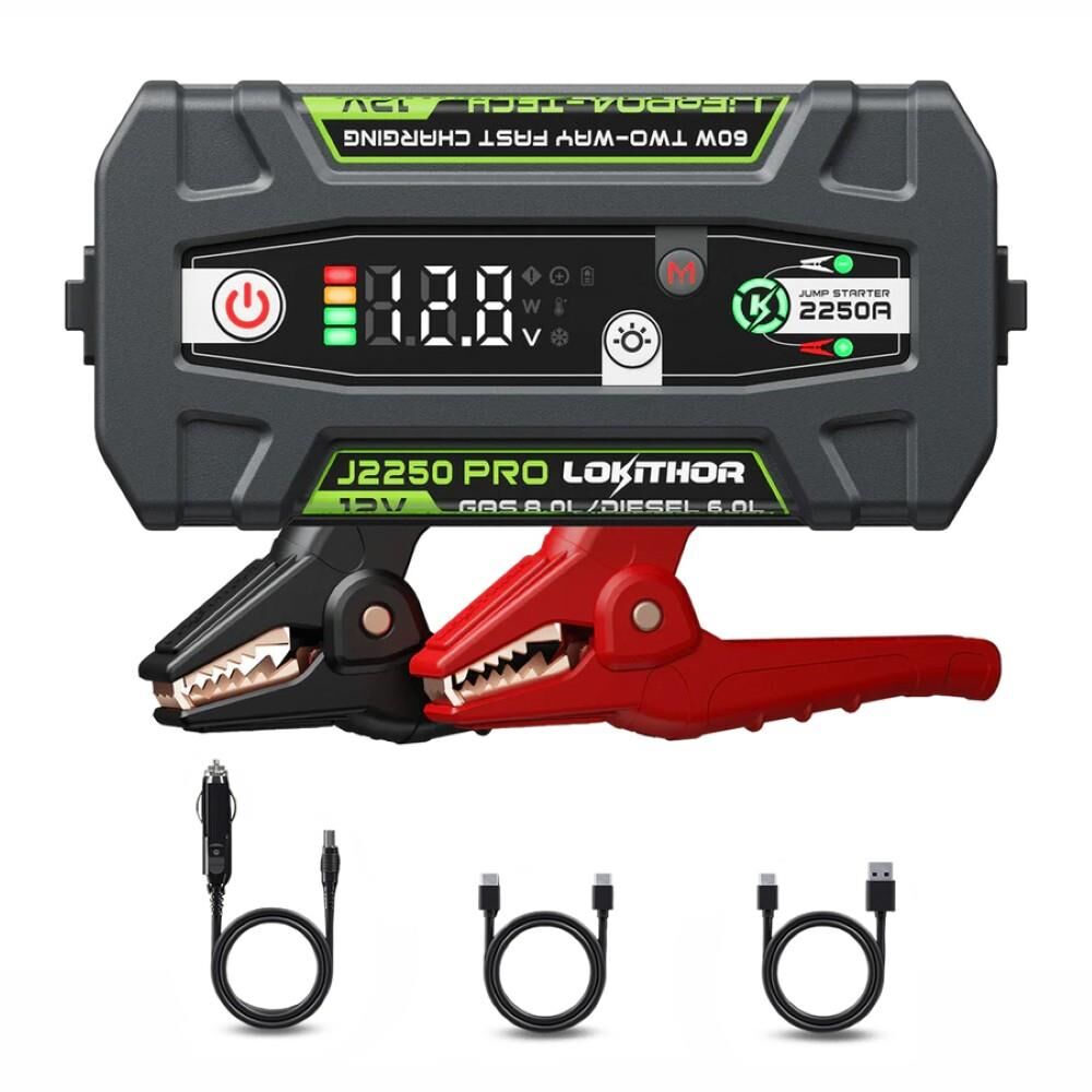 Lokithor J2250PRO 12V 2250Amp LiFePO4 Akıllı Akü Takviye + Powerbank + Led Lamba