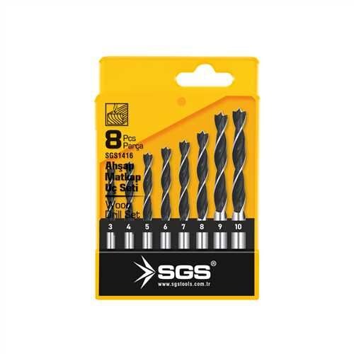 SGS 1416 8 PARÇA AHŞAP  MATKAP UCU SETİ