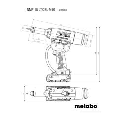 METABO NMP 18 LTX BL M10 Akülü Somun Perçin Tabancası 18 Volt