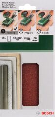 BOSCH 93x185 mm Yedek Cırt Zımpara 60 kum 10 Adet (2609256A81)