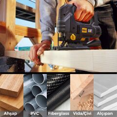 CAT DA06003 5 Parça Profesyonel Ahşap Çapaksız Temiz Kesim Dekupaj Testere Bıçağı, Ucu