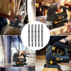 CAT DA06004 5 Parça Profesyonel Ahşap Ters Çapaksız Temiz Kesim Dekupaj Testere Bıçağı, Ucu