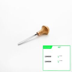 STRYI 134503 Avuç İçi V Ağız 45 Derece Ahşap Oyma Iskarpelası 3 mm