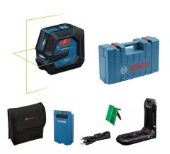 BOSCH GLL 20-22 G Akülü Yeşil Lazer Terazi Mıknatıs Aparatlı Çapraz Çizgili