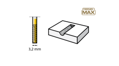 DREMEL MAX 9901DM Sert Malzemeler İçin Freze 3,2 mm (Titanyum kaplı)