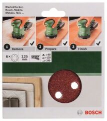 BOSCH 125 mm Yuvarlak Cırtlı Zımpara Kağıdı Seti 6 Adet (2609256A28)