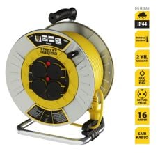 Stanley ST-MC 4 Soketli 3x1.5mm 50 Mt Metal Makaralı Kablo IP44