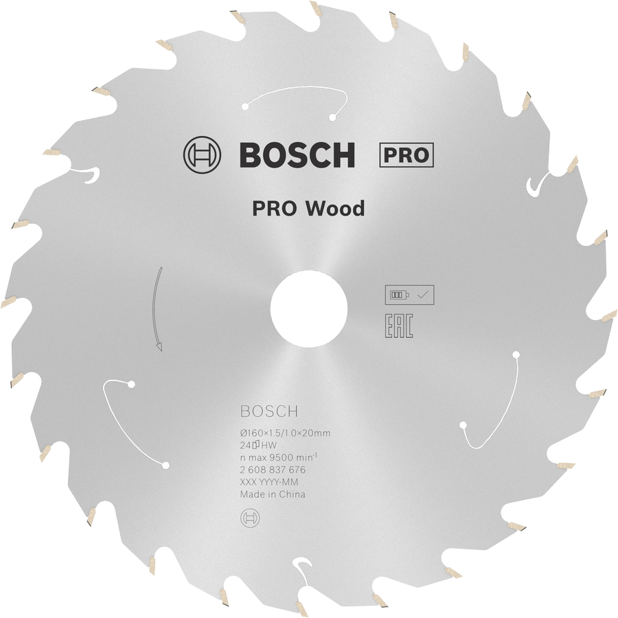 BOSCH 160x20x1,5 mm 24 Diş Ahşap Elmas Daire Testere Bıçağı
