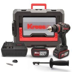 Kress KUC33.1 20Volt/5.0Ah Li-ion 95Nm Çift Akülü Kömürsüz Profesyonel Şarjlı Darbeli Matkap