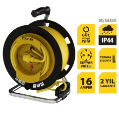 Stanley ST-G Serisi 1 Soketli 50+2 Metre 3x1.5mm Makaralı Kablo IP44