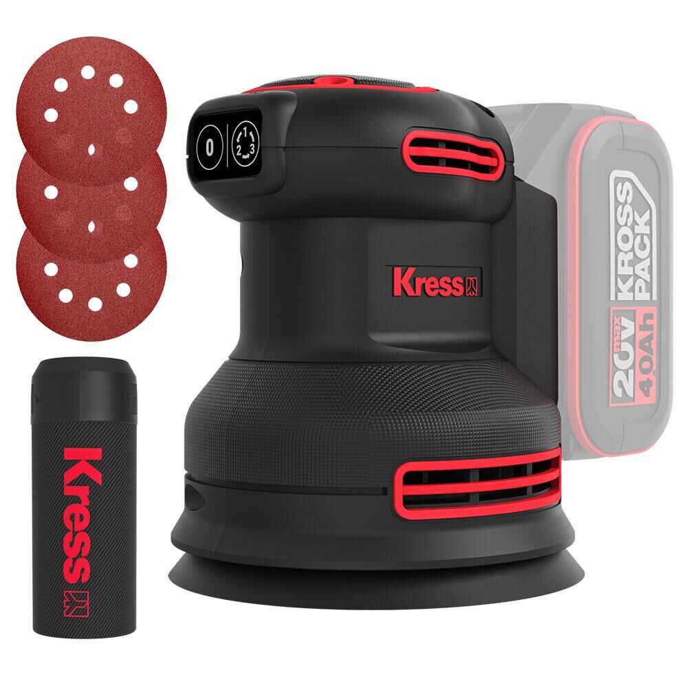 Kress KUD20.9 20Volt 125mm Kömürsüz Profesyonel Devir Ayarlı Eksantrik Zımpara (Akü Dahil Değildir)