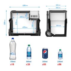 Acopower PX40 12/24/220V 40Litre Kompresörlü Tekerlekli Outdoor Oto Buzdolabı (Akü Dahil Değildir)