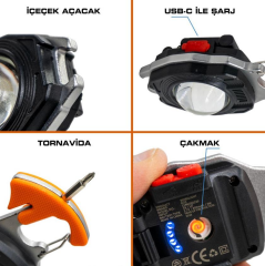 Rox Outdoor Şarjlı 500 LMS Led Fener