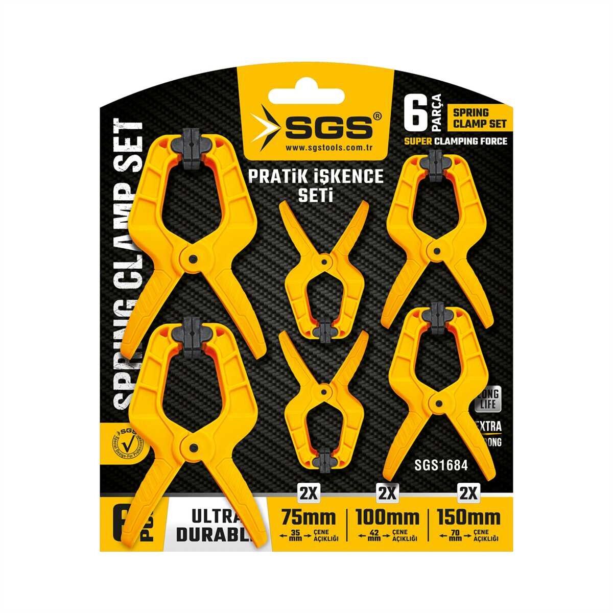 SGS 1684 PRATİK İŞKENCE SETİ 6 PARÇA 75MM-100MM-150MM