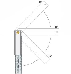 Hultafors QUATTRO25 Ayarlı Üç Açılı Çelik Gönye 250 mm 253103