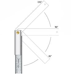 Hultafors QUATTRO25 Ayarlı Üç Açılı Çelik Gönye 250 mm 253103