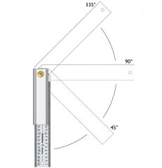 Hultafors QUATTRO25 Ayarlı Üç Açılı Çelik Gönye 250 mm 253103