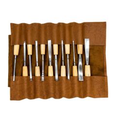 Rox Wood 0125 Deri Çantalı Premium Iskarpela Seti 12 Parça