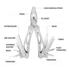 WORKPRO WP382001 12 IN 1 Çok Fonksiyonlu Profesyonel Pense Seti + Taşıma Kılıfı