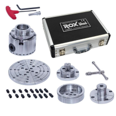 Rox Wood 0293 4 Çeneli Ahşap Torna Aynası ve Aksesuarları 6 Parça