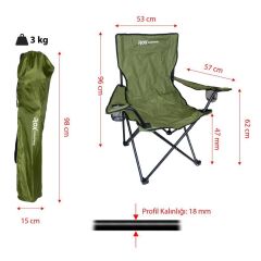 Rox Camping Katlanır Kamp Sandalyesi- Yeşil