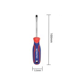 WORKPRO WP221016 5.5x100mm CR-V Manyetik Profesyonel Düz Tornavida