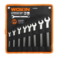 WOKIN 150808 Cr-V Kombine Anahtar Takımı 8-19 mm 8 Parça (Endüstriyel)