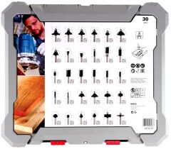 BOSCH 8 mm Saplı Profesyonel Ahşap Freze Bıçak Seti 30 Parça (2607017475)