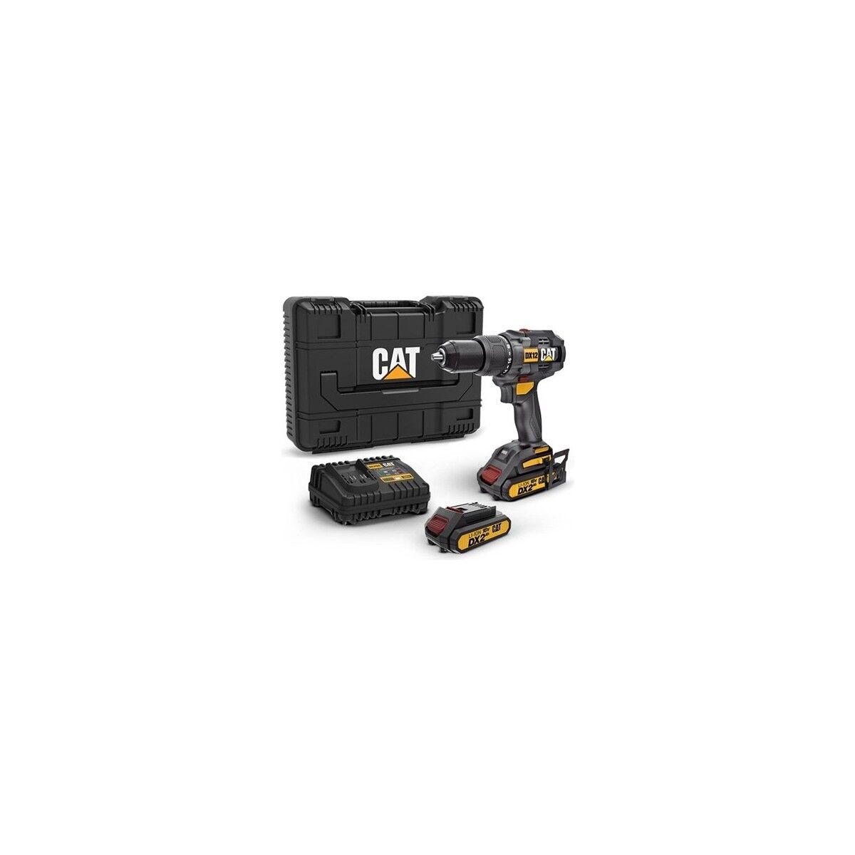 CAT DX12 18Volt/2.0Ah Li-ion Çift Akülü Kömürsüz Profesyonel Şarjlı Darbeli Matkap