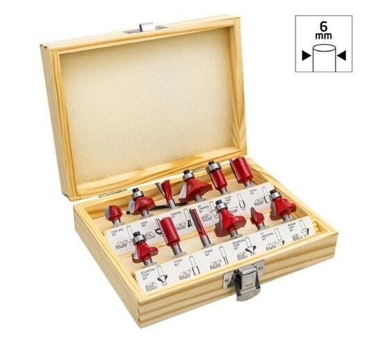 ROX WOOD 12 Parça Ahşap Freze Seti 6mm sap