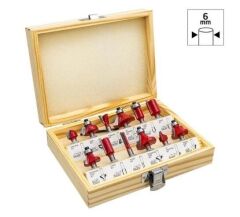 ROX WOOD 12 Parça Ahşap Freze Seti 6mm sap