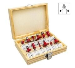 ROX WOOD 12 Parça Ahşap Freze Seti 6mm sap