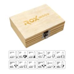 ROX WOOD 12 Parça Ahşap Freze Seti 6mm sap