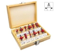 ROX WOOD 12 Parça Ahşap Freze Seti 8mm sap