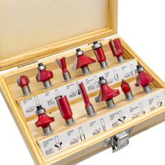 ROX WOOD 12 Parça Ahşap Freze Seti 8mm sap