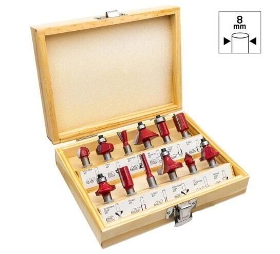 ROX WOOD 12 Parça Ahşap Freze Seti 8mm sap