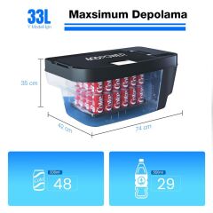 Acopower T35 12/24Volt 33Litre Tesla Model Y ile Uyumlu Kompresörlü Outdoor Oto Buzdolabı