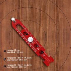 Rox Wood 0165 Ahşap İçin Alüminyum Dairesel İşaretleme Cetveli