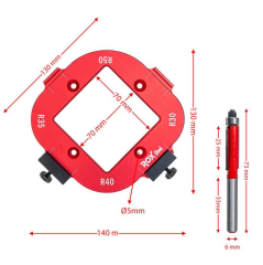 Rox Wood 0282 Alüminyum 4 Açılı Köşe Yönlendirici Freze Şablonu