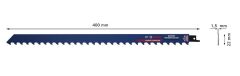 BOSCH S 2041 HM Ytong ve Tuğla Kesimi İçin Tilki Kuyruğu Testere Ucu 400 mm (1 Adet)