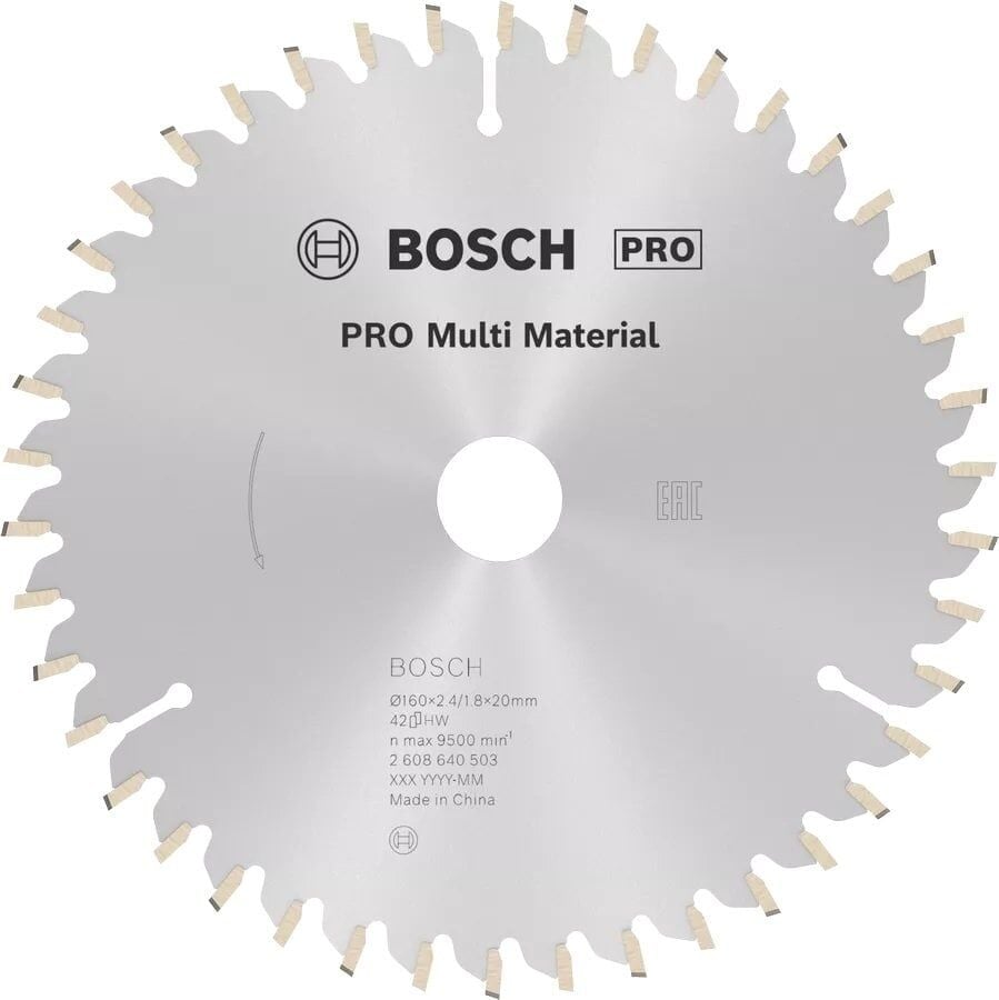 BOSCH 160x20x2,4 mm 42 Diş PRO Multi Material Daire Testere Bıçağı(Aluminyum Kesime Uygun)