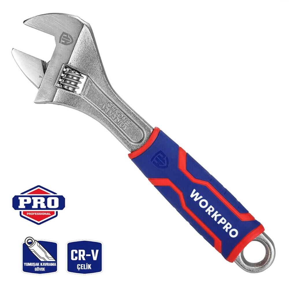 WORKPRO WP272012 250mm Cr-V Profesyonel Kurbağacık Anahtar