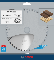 BOSCH Pro Wood 190x30 mm 48 Diş Ahşap Daire Testere Bıçağı