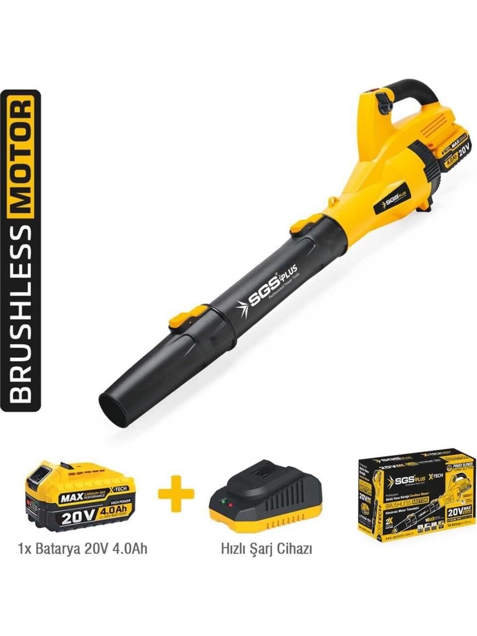 SGS 5571 AKÜLÜ YAPRAK ÜFLEME 20V 1*4Ah KÖMÜRSÜZ MOTOR