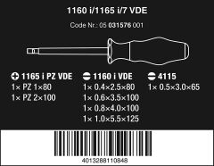 WERA 1160i/1165i/7 VDE İzoleli Tornavida Takımı 7 Parça (05031576001)