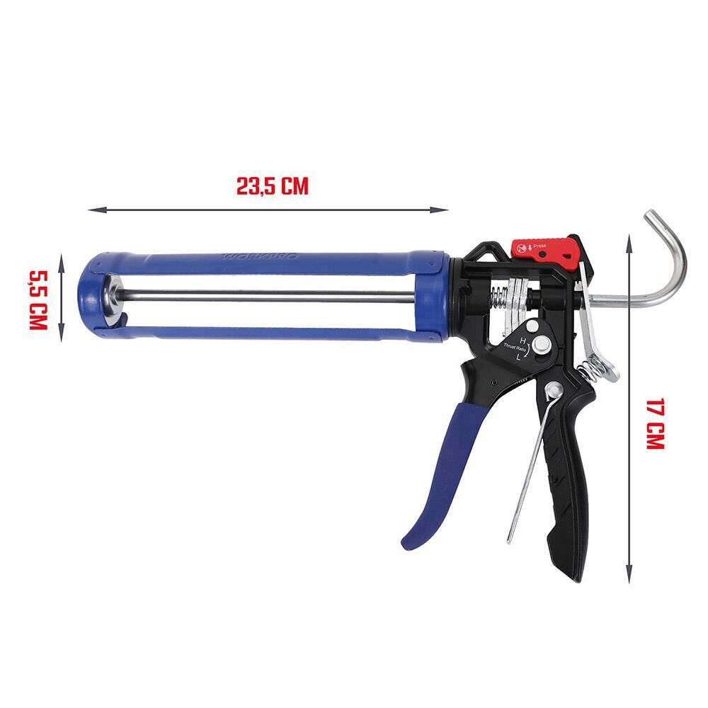 WORKPRO WP224001 230mm Ağır Hizmet Tipi Metal Silikon/Mastik Tabancası
